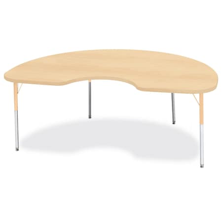 Jonti-Craft Berries Kidney Activity Table, 48 in. x 72 in., A-height, Maple/Maple/Camel 6423JCA251